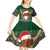 Scottish Christmas Kid Short Sleeve Dress Highland Cattle-Xmas Tartan Stripes Style Green Color - Wonder Print Shop