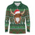 Scottish Christmas Long Sleeve Polo Shirt Highland Cattle-Xmas Tartan Stripes Style Green Color - Wonder Print Shop