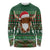 Scottish Christmas Long Sleeve Shirt Highland Cattle-Xmas Tartan Stripes Style Green Color - Wonder Print Shop