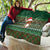 Scottish Christmas Quilt Highland Cattle-Xmas Tartan Stripes Style Green Color - Wonder Print Shop