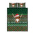 Scottish Christmas Quilt Bed Set Highland Cattle-Xmas Tartan Stripes Style Green Color - Wonder Print Shop