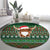 Scottish Christmas Round Carpet Highland Cattle-Xmas Tartan Stripes Style Green Color - Wonder Print Shop