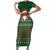 Scottish Christmas Short Sleeve Bodycon Dress Highland Cattle-Xmas Tartan Stripes Style Green Color - Wonder Print Shop