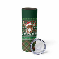 Scottish Christmas Skinny Tumbler Highland Cattle-Xmas Tartan Stripes Style Green Color - Wonder Print Shop