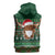 Scottish Christmas Sleeveless Hoodie Highland Cattle-Xmas Tartan Stripes Style Green Color - Wonder Print Shop