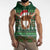 Scottish Christmas Sleeveless Zip Hoodie Highland Cattle-Xmas Tartan Stripes Style Green Color - Wonder Print Shop