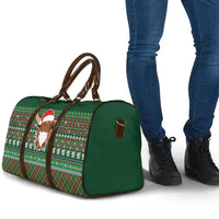 Scottish Christmas Travel Bag Highland Cattle-Xmas Tartan Stripes Style Green Color - Wonder Print Shop
