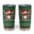 Scottish Christmas Tumbler Cup Highland Cattle-Xmas Tartan Stripes Style Green Color - Wonder Print Shop