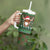 Scottish Christmas Tumbler With Handle Highland Cattle-Xmas Tartan Stripes Style Green Color - Wonder Print Shop