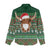 Scottish Christmas Women Casual Shirt Highland Cattle-Xmas Tartan Stripes Style Green Color - Wonder Print Shop