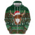 Scottish Christmas Zip Hoodie Highland Cattle-Xmas Tartan Stripes Style Green Color - Wonder Print Shop