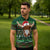 Scottish Christmas Zipper Polo Shirt Highland Cattle-Xmas Tartan Stripes Style Green Color - Wonder Print Shop