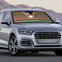 Scottish Christmas Auto Sun Shade Highland Cattle-Xmas Tartan Stripes Style Red Color - Wonder Print Shop