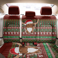 Scottish Christmas Back Car Seat Cover Highland Cattle-Xmas Tartan Stripes Style Red Color - Wonder Print Shop
