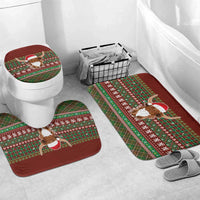 Scottish Christmas Bathroom Set Highland Cattle-Xmas Tartan Stripes Style Red Color - Wonder Print Shop