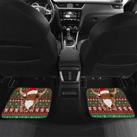 Scottish Christmas Car Mats Highland Cattle-Xmas Tartan Stripes Style Red Color - Wonder Print Shop