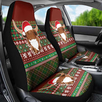 Scottish Christmas Car Seat Cover Highland Cattle-Xmas Tartan Stripes Style Red Color - Wonder Print Shop
