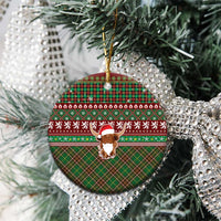 Scottish Christmas Ceramic Ornament Highland Cattle-Xmas Tartan Stripes Style Red Color - Wonder Print Shop