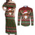 Scottish Christmas Couples Matching Off Shoulder Maxi Dress and Long Sleeve Button Shirt Highland Cattle-Xmas Tartan Stripes Style Red Color - Wonder Print Shop