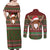 Scottish Christmas Couples Matching Off Shoulder Maxi Dress and Long Sleeve Button Shirt Highland Cattle-Xmas Tartan Stripes Style Red Color - Wonder Print Shop