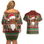 Scottish Christmas Couples Matching Off Shoulder Short Dress and Hawaiian Shirt Highland Cattle-Xmas Tartan Stripes Style Red Color - Wonder Print Shop
