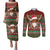Scottish Christmas Couples Matching Puletasi and Long Sleeve Button Shirt Highland Cattle-Xmas Tartan Stripes Style Red Color - Wonder Print Shop
