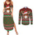 Scottish Christmas Couples Matching Summer Maxi Dress and Long Sleeve Button Shirt Highland Cattle-Xmas Tartan Stripes Style Red Color - Wonder Print Shop