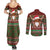 Scottish Christmas Couples Matching Summer Maxi Dress and Long Sleeve Button Shirt Highland Cattle-Xmas Tartan Stripes Style Red Color - Wonder Print Shop