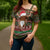 Scottish Christmas Cross Shoulder Shirt Highland Cattle-Xmas Tartan Stripes Style Red Color - Wonder Print Shop