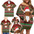 Scottish Christmas Family Matching Off Shoulder Short Dress and Hawaiian Shirt Highland Cattle-Xmas Tartan Stripes Style Red Color - Wonder Print Shop