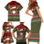 Scottish Christmas Family Matching Short Sleeve Bodycon Dress and Hawaiian Shirt Highland Cattle-Xmas Tartan Stripes Style Red Color - Wonder Print Shop