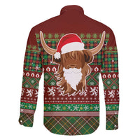 Scottish Christmas Family Matching Summer Maxi Dress and Hawaiian Shirt Highland Cattle-Xmas Tartan Stripes Style Red Color - Wonder Print Shop