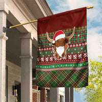 Scottish Christmas Garden Flag Highland Cattle-Xmas Tartan Stripes Style Red Color - Wonder Print Shop