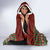 Scottish Christmas Hooded Blanket Highland Cattle-Xmas Tartan Stripes Style Red Color - Wonder Print Shop