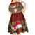 Scottish Christmas Kid Short Sleeve Dress Highland Cattle-Xmas Tartan Stripes Style Red Color - Wonder Print Shop