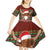 Scottish Christmas Kid Short Sleeve Dress Highland Cattle-Xmas Tartan Stripes Style Red Color - Wonder Print Shop
