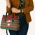 Scottish Christmas Leather Bag Highland Cattle-Xmas Tartan Stripes Style Red Color - Wonder Print Shop