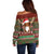 Scottish Christmas Off Shoulder Sweater Highland Cattle-Xmas Tartan Stripes Style Red Color - Wonder Print Shop