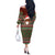 Scottish Christmas Off The Shoulder Long Sleeve Dress Highland Cattle-Xmas Tartan Stripes Style Red Color - Wonder Print Shop