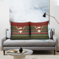 Scottish Christmas Pillow Cover Highland Cattle-Xmas Tartan Stripes Style Red Color - Wonder Print Shop