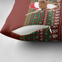 Scottish Christmas Pillow Cover Highland Cattle-Xmas Tartan Stripes Style Red Color - Wonder Print Shop
