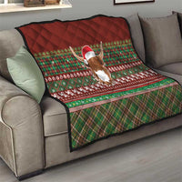 Scottish Christmas Quilt Highland Cattle-Xmas Tartan Stripes Style Red Color - Wonder Print Shop