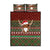 Scottish Christmas Quilt Bed Set Highland Cattle-Xmas Tartan Stripes Style Red Color - Wonder Print Shop