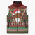 Scottish Christmas Sleeveless Puffer Jacket Highland Cattle-Xmas Tartan Stripes Style Red Color - Wonder Print Shop
