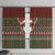 Scottish Christmas Window Curtain Highland Cattle-Xmas Tartan Stripes Style Red Color - Wonder Print Shop