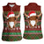 Scottish Christmas Women Sleeveless Polo Shirt Highland Cattle-Xmas Tartan Stripes Style Red Color - Wonder Print Shop