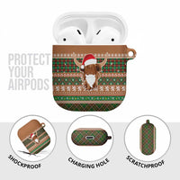 Scottish Christmas AirPods Case Highland Cattle-Xmas Tartan Stripes Style Brown Color - Wonder Print Shop
