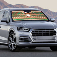 Scottish Christmas Auto Sun Shade Highland Cattle-Xmas Tartan Stripes Style Brown Color - Wonder Print Shop