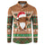 Scottish Christmas Button Sweatshirt Highland Cattle-Xmas Tartan Stripes Style Brown Color - Wonder Print Shop