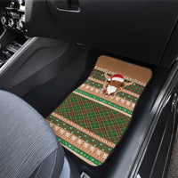Scottish Christmas Car Mats Highland Cattle-Xmas Tartan Stripes Style Brown Color - Wonder Print Shop